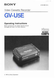 Sony GV U 5 E Compo G 100 manual. Camera Instructions.